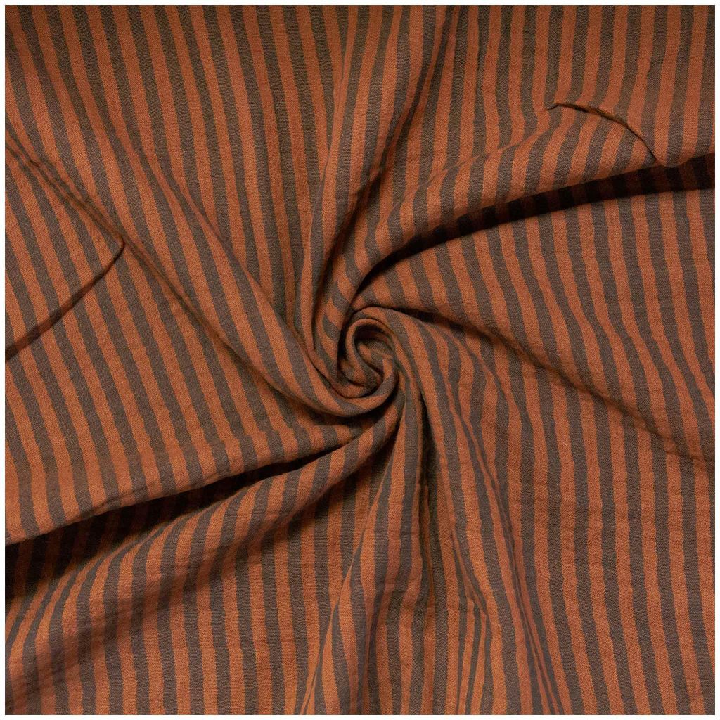 Musselin Stoff Streifen Double Gauze Baumwolle 125 cm 1/2 Meterware