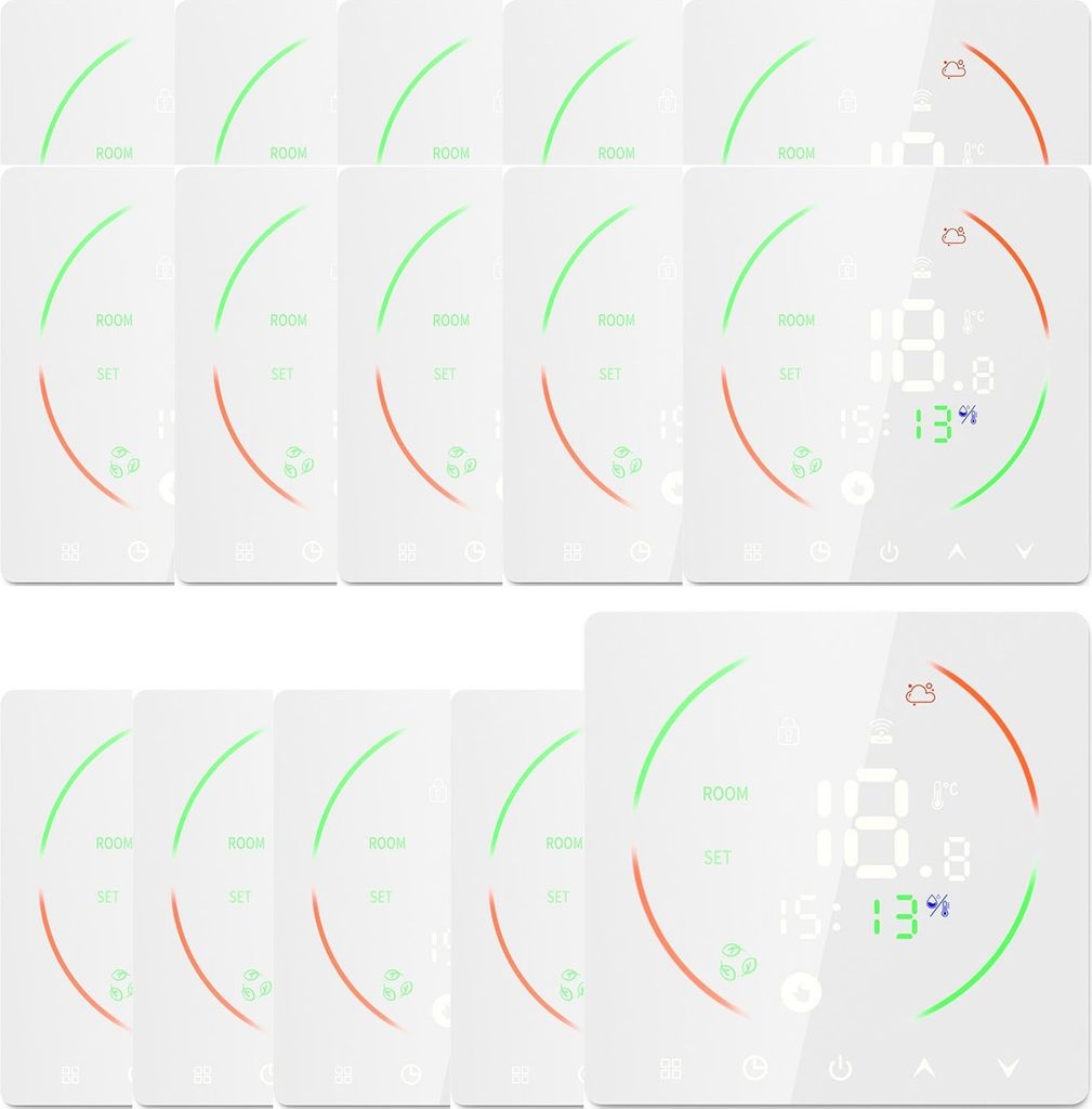 15x Smart Digitaler Thermostat Raumthermostat fuer 3A Warmwasserbereitung Fussbodenheizung, Programmierbarer Temperaturregler LCD Wandthermostat, W...