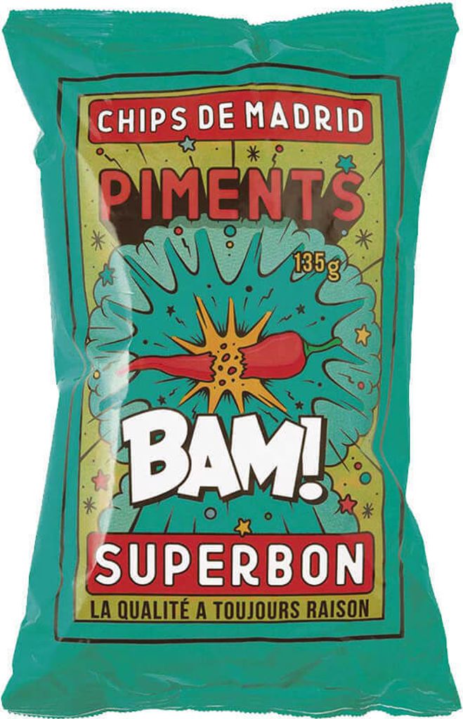 Superbon Chips Piments Kartoffelchips scharf würzig knusprig 135g