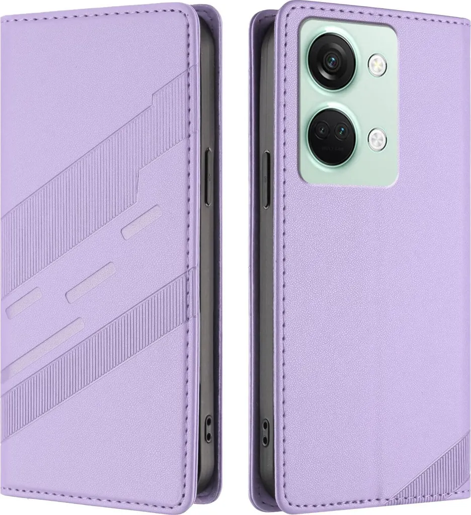 Cover OnePlus Nord 3 Portafoglio Phonesta Viola - Linee Embossed