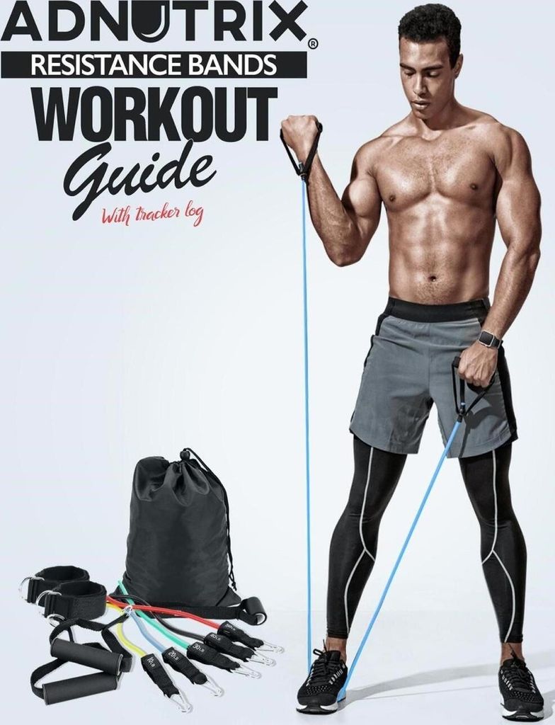 Adnutrix Resistance Bands workout Guide With Workout log