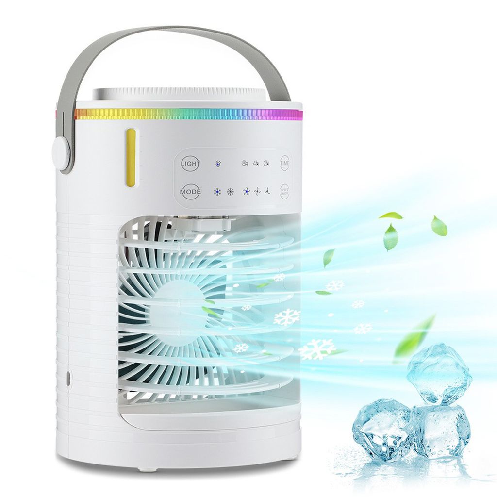 Tragbare Ventilator Desktop Luftkühler Mit Wasserkühlung 2 Cool Mist& 3 Geschwindigkeiten 600ml Wassertank Mobile Klimaanlage USB Ventilator