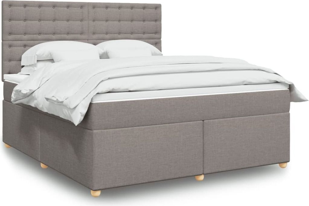 "2026 Promotion" Boxspringbett mit Matratze - Taupe 180x200 cm - Stoff - Polsterbett CC15274