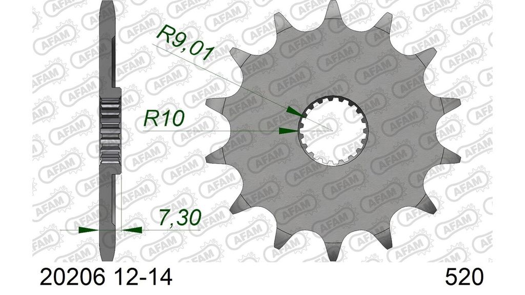 AFAM Standard Stahlritzel vorne 20206 - 520