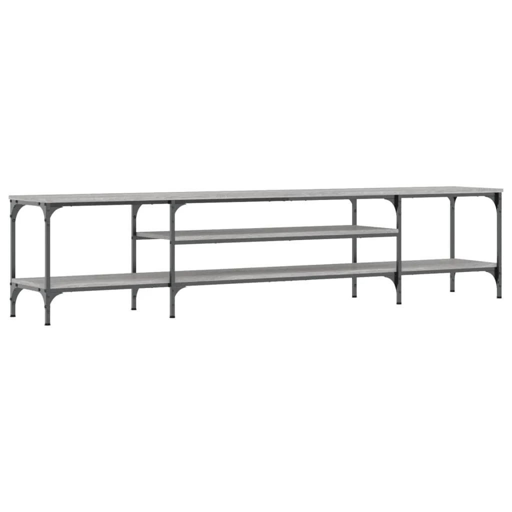 Porta TV Industrial SYFAX 201 cm Grigio Sonoma - Eleganza Multistrato e Ferro