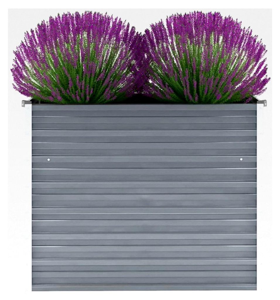 Hochbeet aus verzinktem Stahl 100x40x77 cm Grau für Garten, Balkon und Terrasse