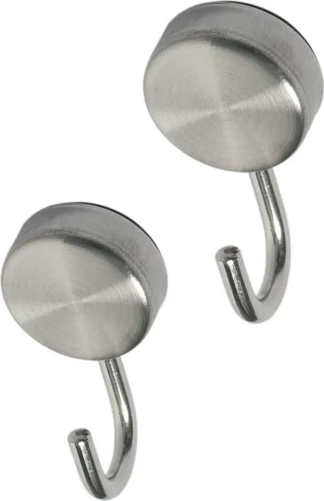Crochets Magnétiques Puissants Ø 25 mm Inox - Set de 2 avec Silicone