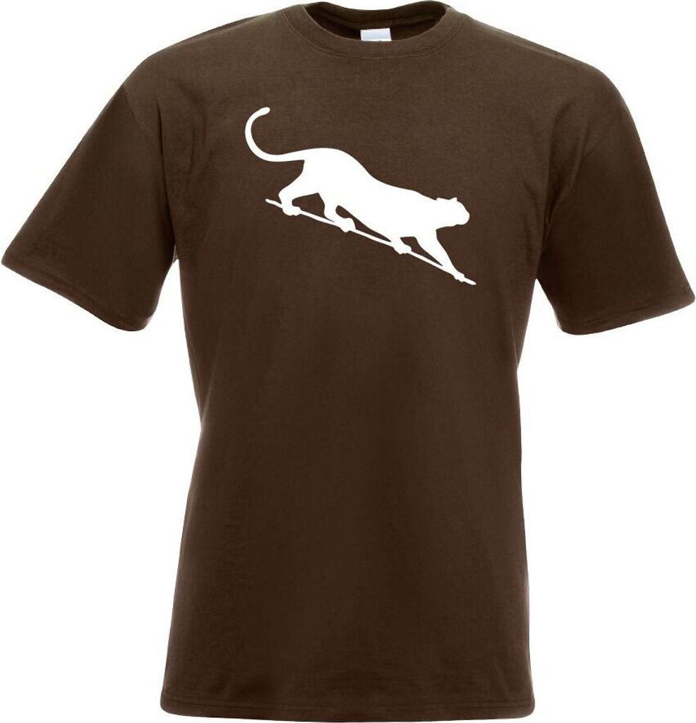 Kiwistar - T-Shirt - Chocolate - Wildkatze - Panther - Leopard Herren Funshirt Bedruckt Design Sprüche Spruch Motive - mit Motiv Bedruckt - Funshi...