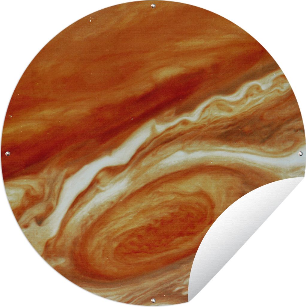 MuchoWow Gartenposter Outdoor-Poster Rund Satellitenbild der Voyager 2 vom Großen Roten Fleck auf dem Jupiter Ø 150 cm Gartendeko Rundes Poster...