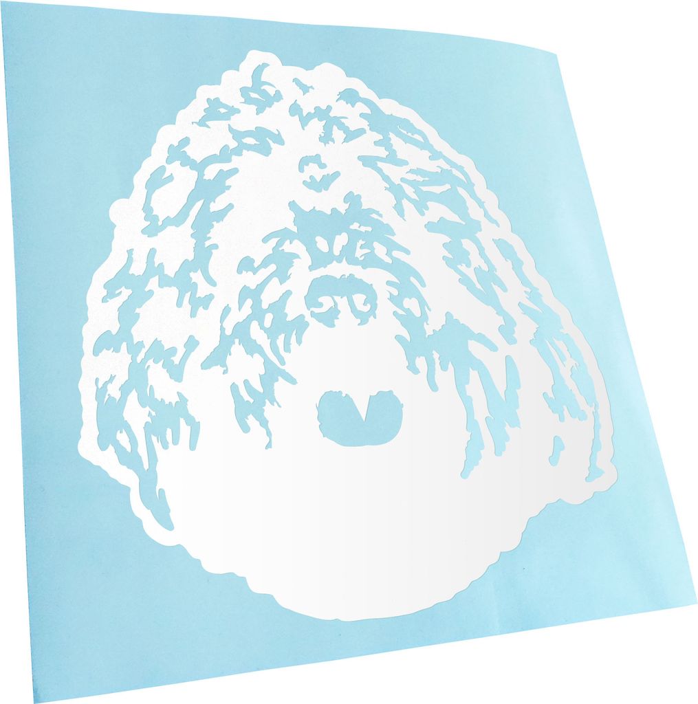 Kiwistar - Autoaufkleber - Portuguese water dog Hund - Weiss - 30x27cm - Aufkleber für Auto, Laptop, Fahrrad, LKW, Motorrad mehrfarbig JDM Decal R...
