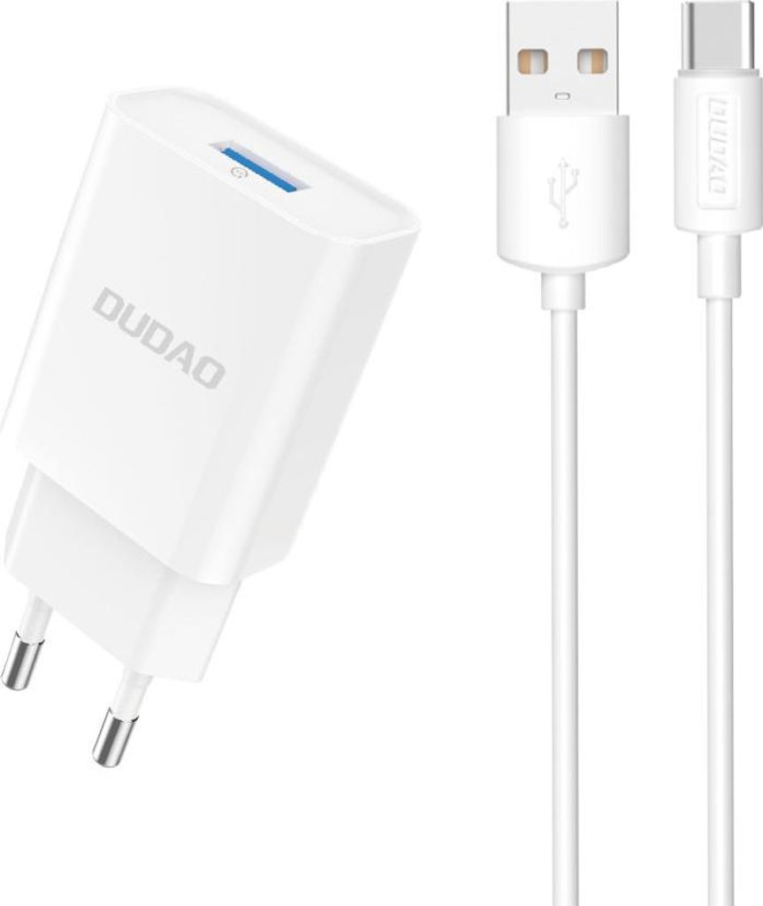 Dudao A4EU Chargeur secteur USB-A 2,1A - blanc + câble Image du produit 