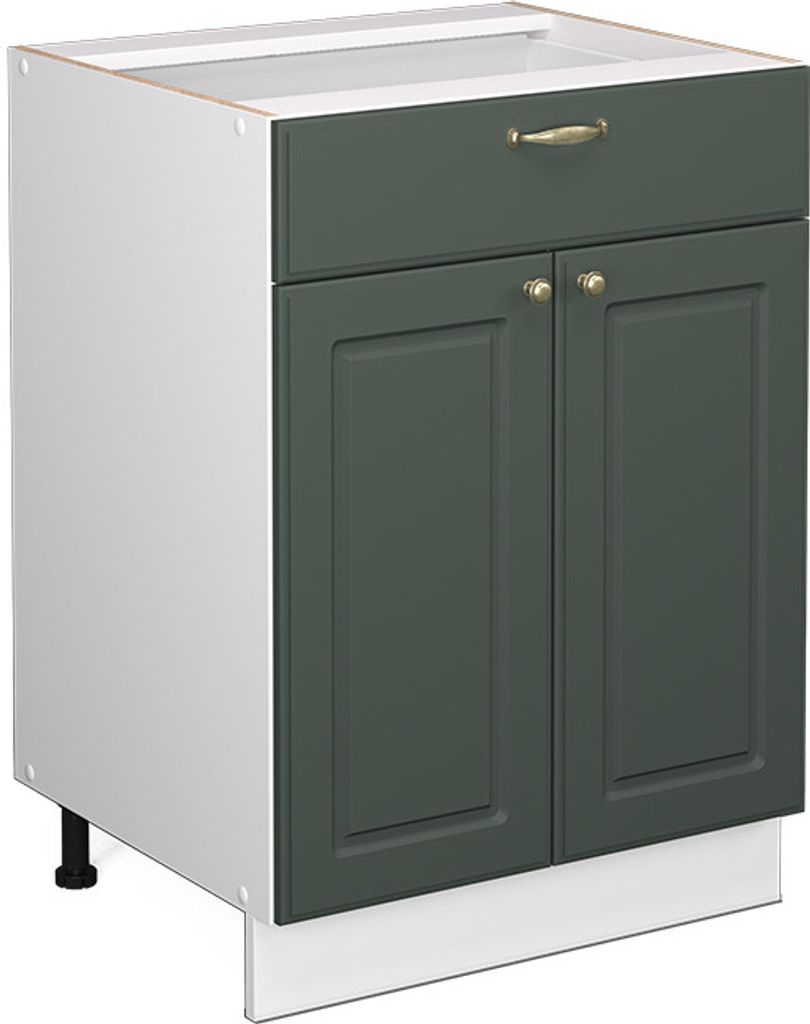 Badschrank Vicco Fame-Line Grün-Gold Landhaus 60 x 82 cm mit Schublade, ohne Arbeitsplatte, Model 43533