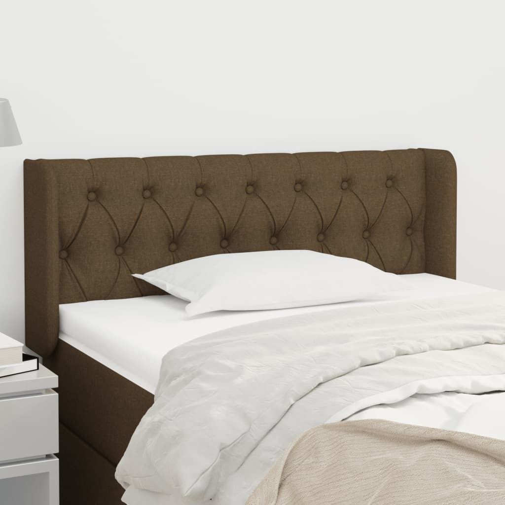 Maison Exclusive - Kopfteil mit Ohren Dunkelbraun 93x16x78/88 cm Stoff