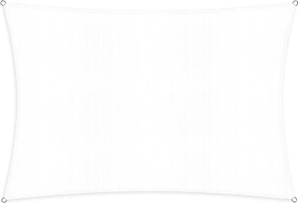 Lumaland Sonnensegel inkl. Befestigungsseile, 100% HDPE mit Stabilisator für UV Schutz, Rechteck 2 x 3 Meter weiß