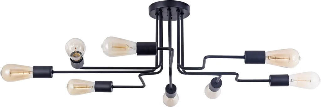 Luminaire de plafond style industriel 8 bras noir Maytoni Loft Gilbert