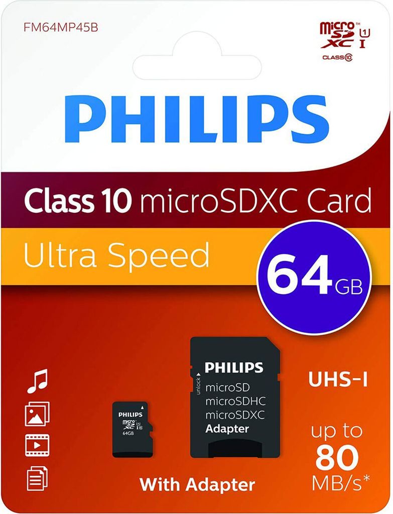 Philips FM64MP45B - Carte mémoire flash (adaptateur SD Image du produit 