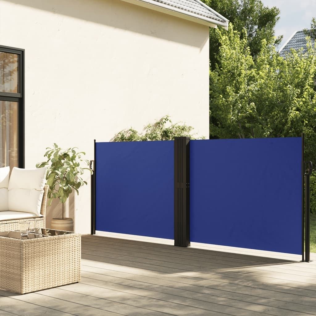 Maison Exclusive - Seitenmarkise Ausziehbar Blau 120x600 cm