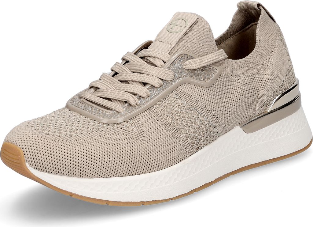 Tamaris Damen Strick Sneaker beige metallic Produktbild 