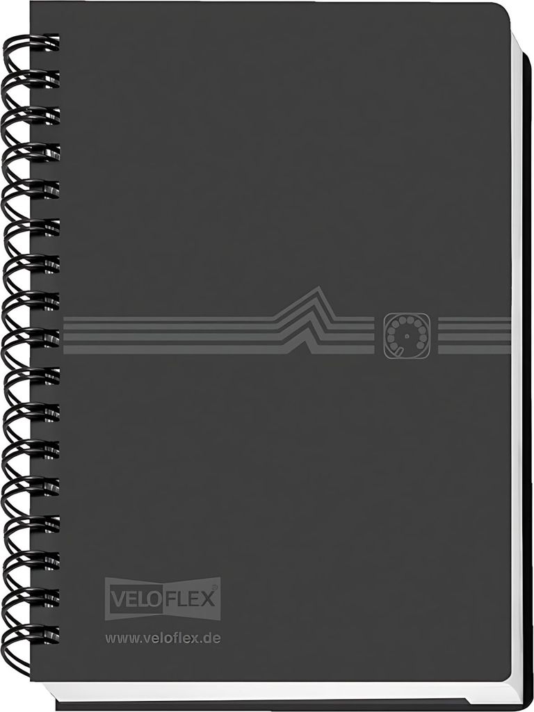 Veloflex Telefonringbuch mit Spiralbindung A7 schwarz Produktbild 