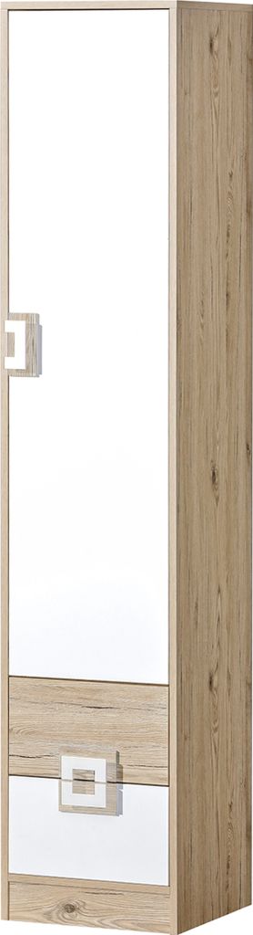 Minio, Schrank 40 cm, "Nimes", Eiche hell / weiß Farbe