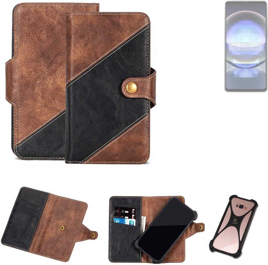 K-S-Trade Handyhülle Schutzhülle Bookstyle Case kompatibel mit Sharp Aquos R8 Klapphülle Cover Hülle Schutztasche 1x