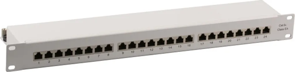Patch Panel 24xRJ45 Cat.6A EFB-Elektronik 1U 19" STP Grigio