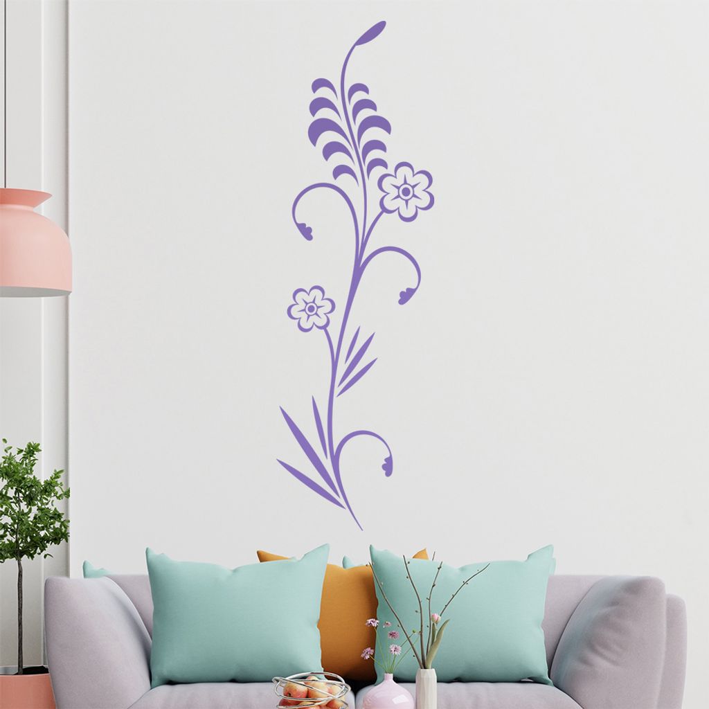 Blüten - Pflanze - Blume Wandtattoo in 6 Größen - Wandaufkleber Wall Sticker - Dekoration, Küche, Wohnzimmer, Schlafzimmer, Badezimmer
