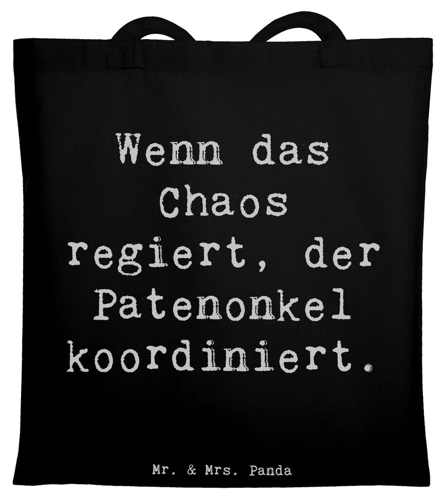 Mr. & Mrs. Panda totebag Spruch Patenonkel Held - Schwarz - Geschenk, Freude, handgemacht, Patenschaft, Stoffbeutel, Patengeschenke, Koordinator, G...
