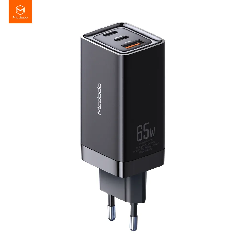 Adaptateur Secteur Triple Port 65W GaN pour Smartphone et Ordinateur