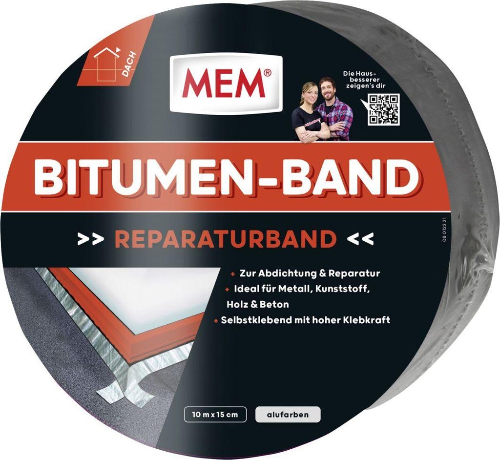 MEM Bitumen-Band 10 m x 15 cm alu