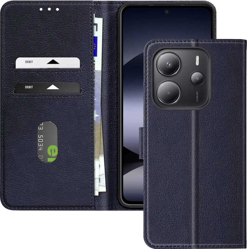 Cover a Libro Xiaomi Redmi Note 14 4G Avizar - Protezione Elegante Blu