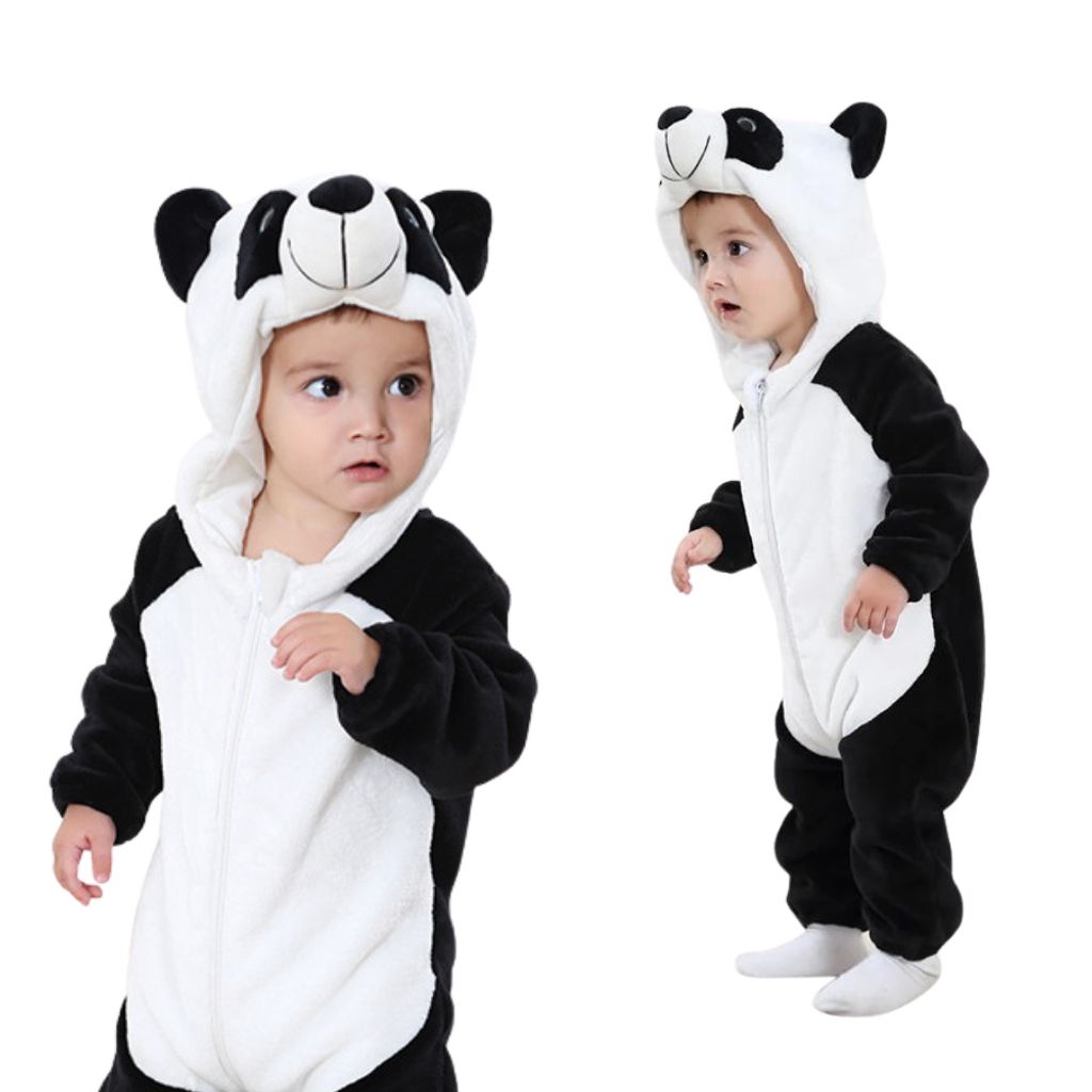 Onesie Kigurumi Romper Schlafanzug Kostüm für Baby Panda: 50 - 65cm