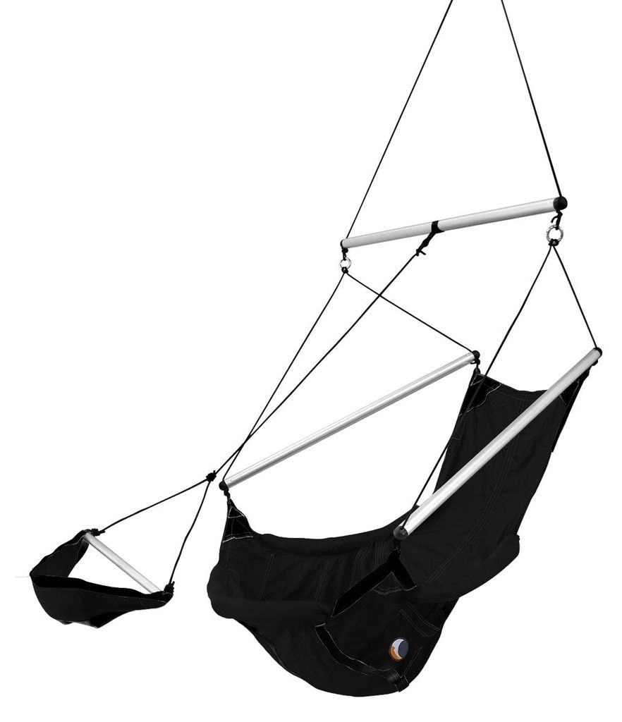 Ticket to the moon Moon Chair Hängestuhl aus Fallschirmseide uni schwarz Hängestuhl