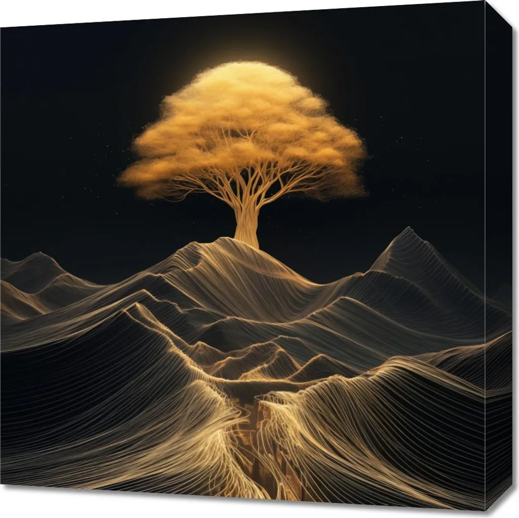 Quadro Moderno 50x50 cm Albero Vita Energia: Offerta Arredo Parete