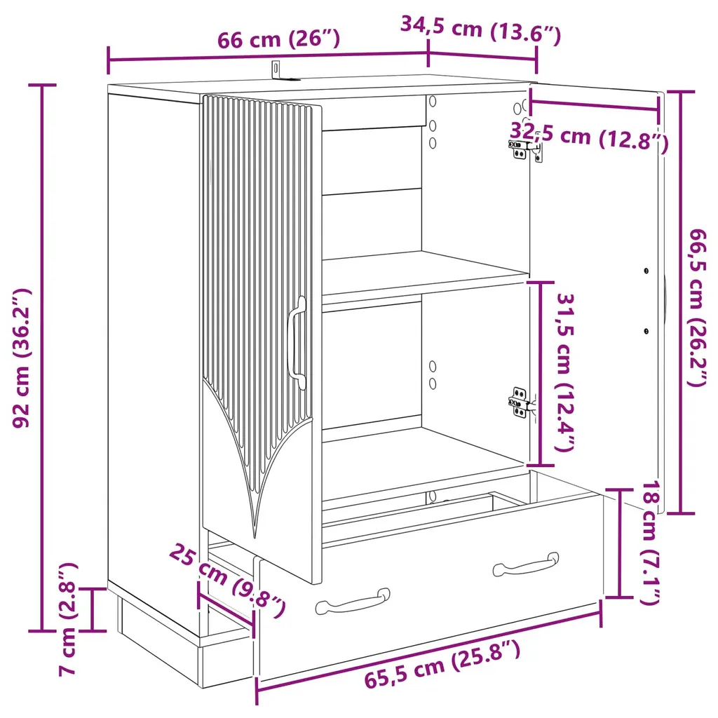 Buffet noir vidaXL en aggloméré compact, rangement solide chic