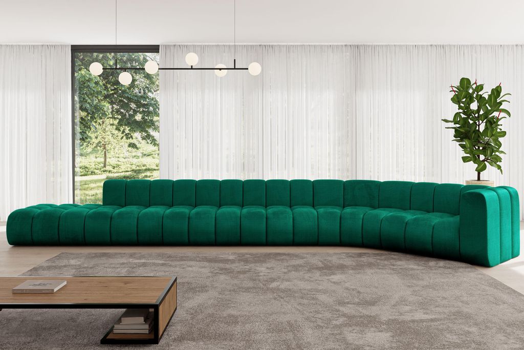 ALTDECOR Modulares Sofa Ecksofa in L-Form - Tilmo-L3 - 581x194x70 cm Grün - Corner modular Sofa Eckcouch Couch Wohnlandschaft Cauchsofa Bodensofa ...