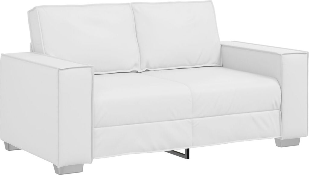 Loveseat Sofa Weiß 120 cm Kunstleder, Schlafsofas DesignMöbel Neu