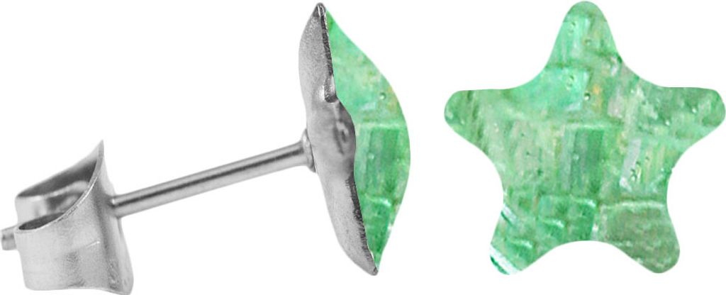 Chirurgenstahl Ohrstecker mit Mosaik Stern Farbe - Hellgrün