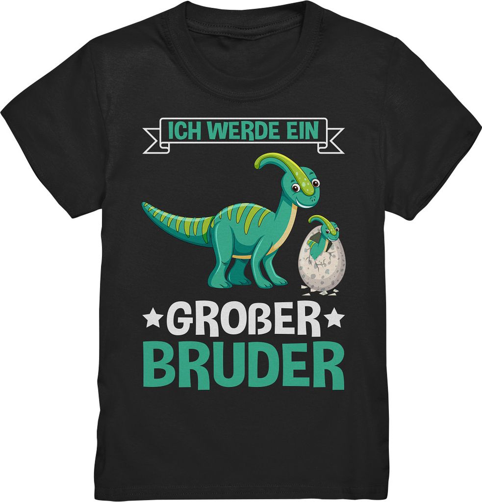 Dinosaurier Endlich Großer Bruder Shirt – Black / 134/146 Produktbild 
