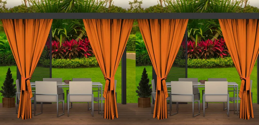 4 tende da esterno arancioni 155cm di larghezza x240cm di altezza | tenda opaca da esterno | tenda resistente alle intemperie | tende da esterno per patio, giardino, veranda, pergola