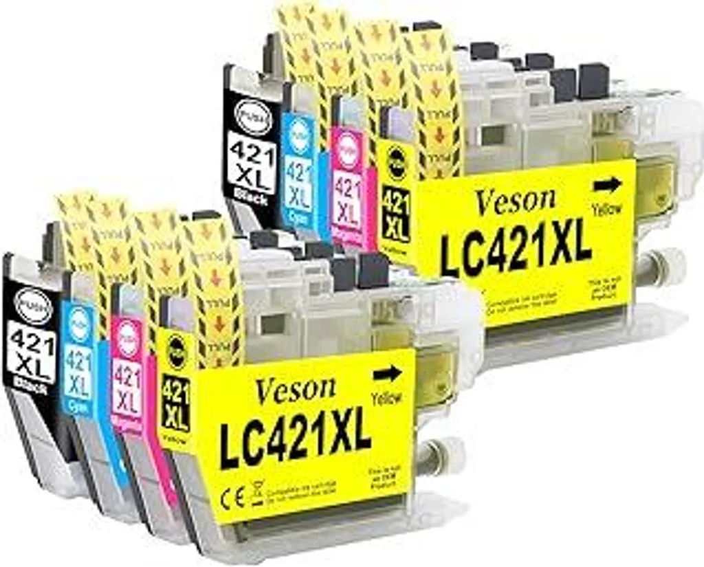 Brother LC421XL Cartucce Compatibili - Set Risparmio 8 Pezzi
