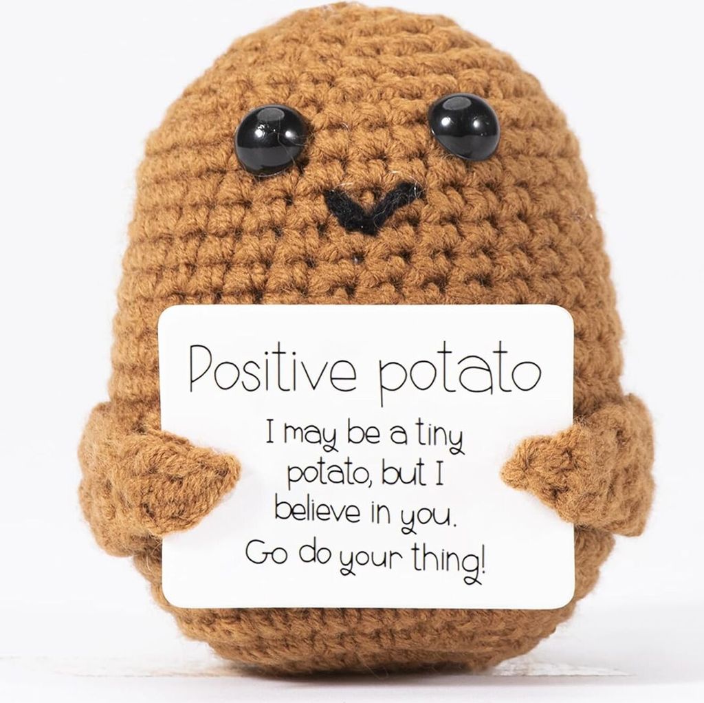 FNCF Pocket Hug Positive Potato, kreative gestrickte Wollkartoffelpuppe, bestes Geschenk für Familie, Freund, Geschenke für Freundin, Patient, Geburtstagsgeschenkparty, Weihnachtsdekorationsgeschenk
