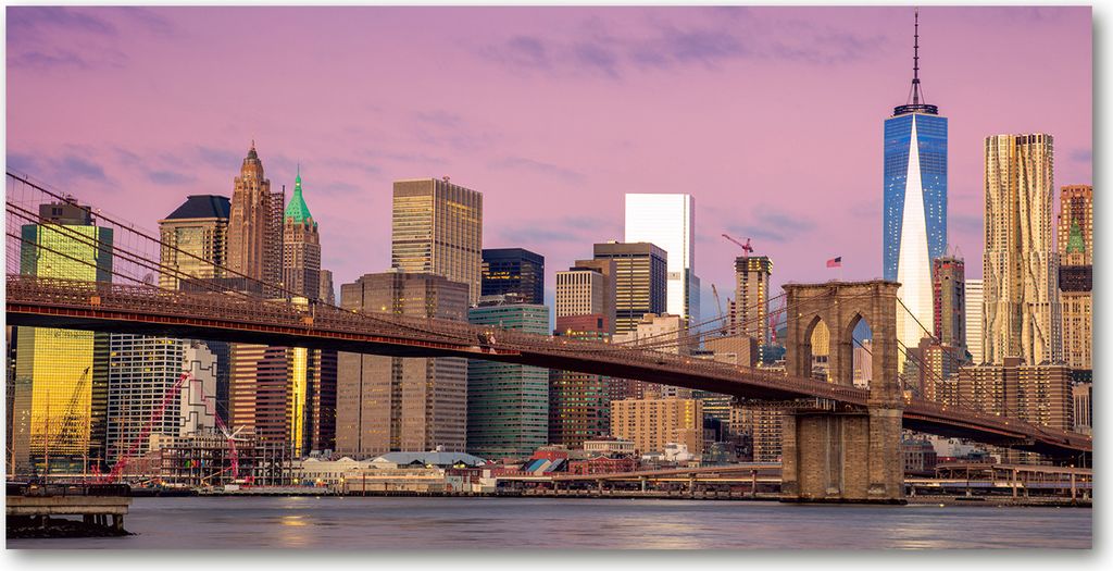 Tulup Leinwandbild - 120x60 cm - Wandkunst - Drucke auf Leinwand - Leinwanddruck - Sehenswürdigkeiten & Architektur - Mehrfarbig - Manhattan New...
