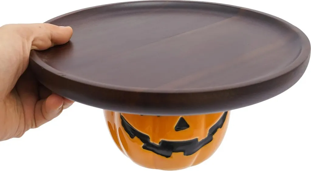 Plat de Service Halloween en Forme de Citrouille - Assiette à Gâteaux