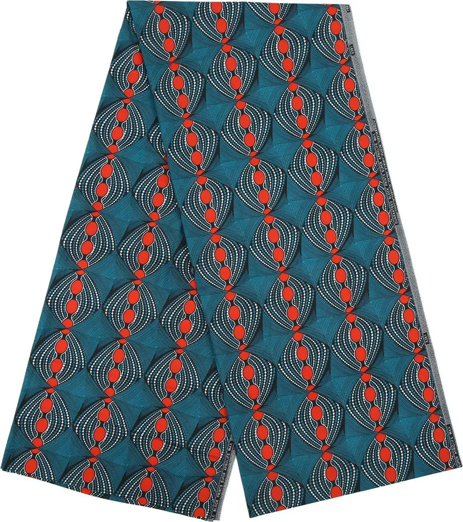 Tissu Africain pour Robe et Décoration 6 Mètres Wax Polyester Multicolore