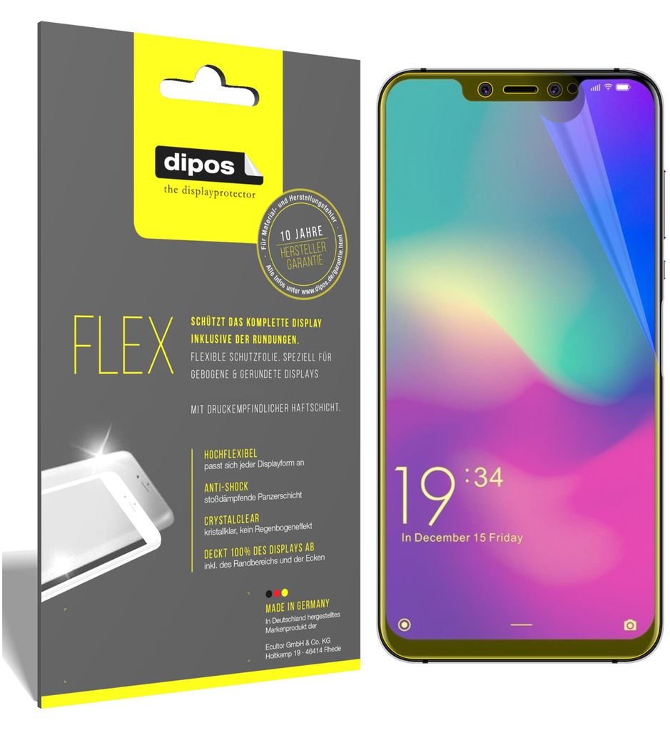 3x Elephone A5 Schutzfolie Folie, 100% Displayabdeckung, Produktbild 