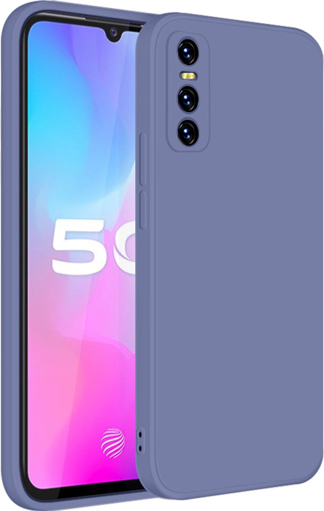 VIVO Y73S Hülle, LaimTop Slim Liquid Silikon Gel Gummi Schutzhülle für VIVO Y73S Grau