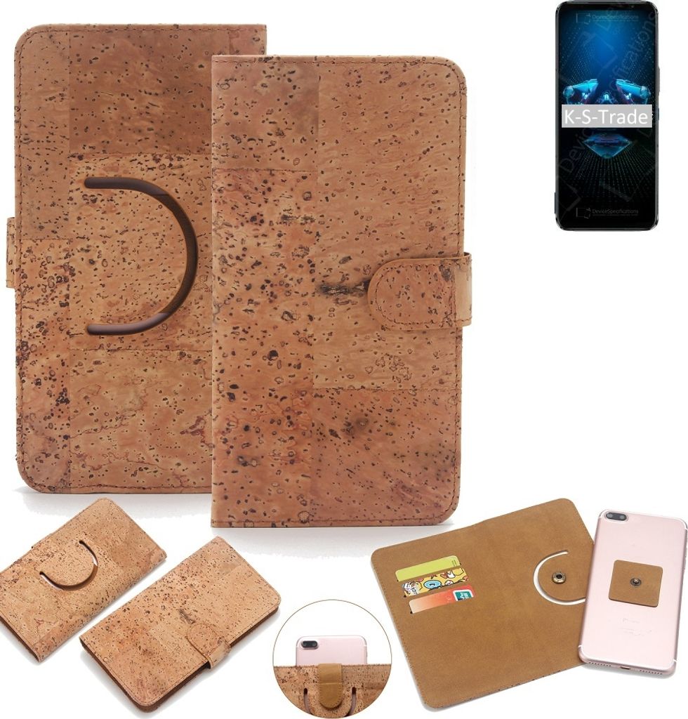 K-S-Trade Handy-Hülle Schutz-Hülle kompatibel mit Asus ROG Phone 5 Ultimate Handyhülle Schutzhülle Korkhülle Kork-Hülle 1x