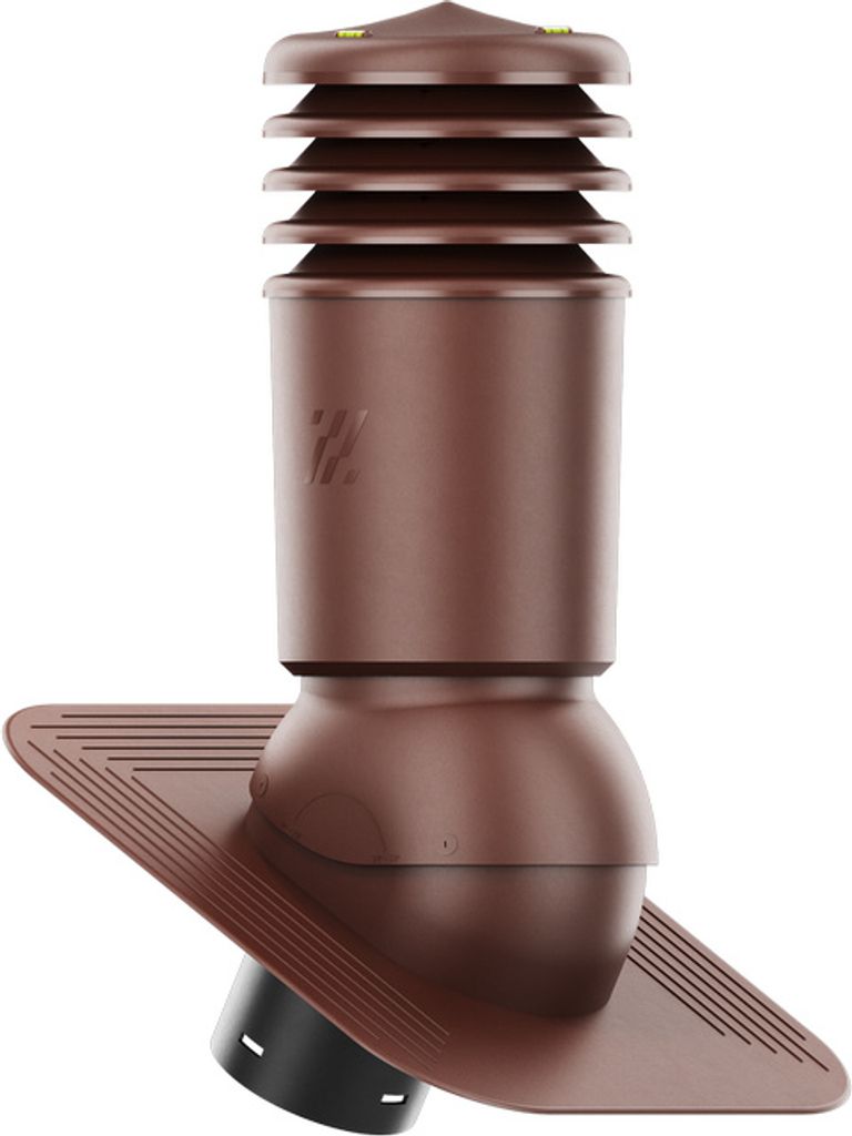 KRONO-PLAST Isoliert Entlüfterkamin HIVENT 125 für Bitumenschindel Doppelrömer Dachziegel Lüfter Dachlüfter (Braun)