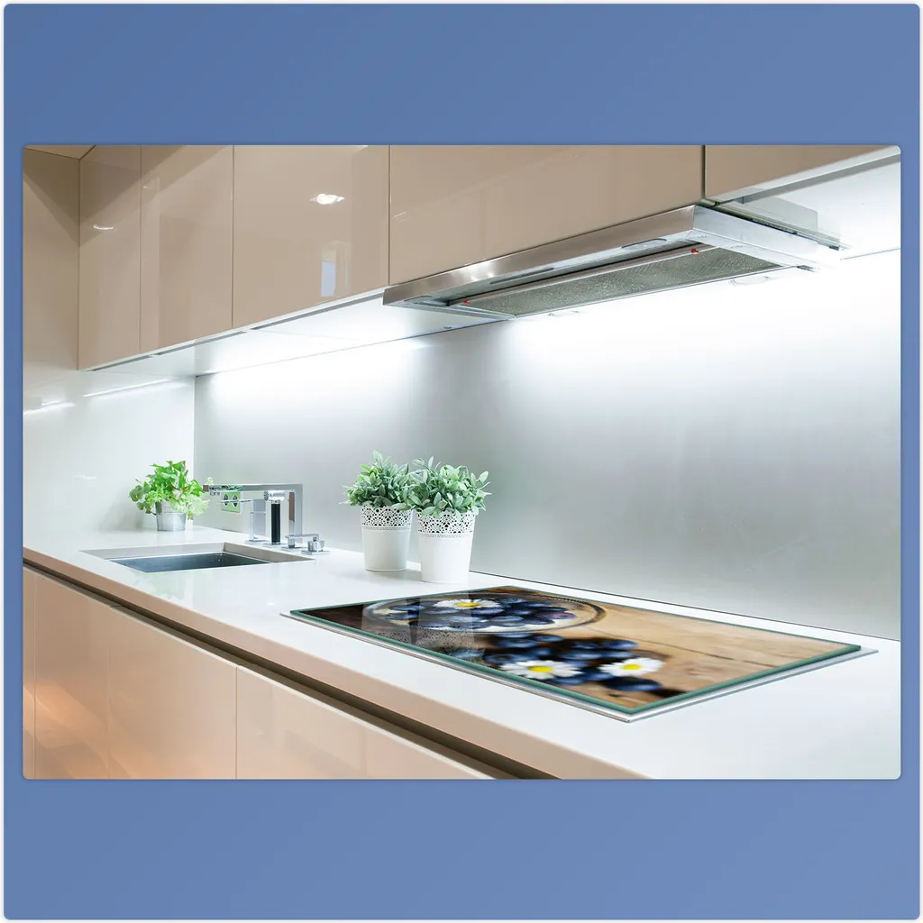Piastra Vetro 80x52 per Piano Ceramica | Copertura e Paraspruzzi Frutta Blu - 5